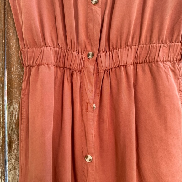THREAD & SUPPLY Women’s Rust Orange Tencel Sleeveless Belted Dress Size Medium - Picture 4 of 11